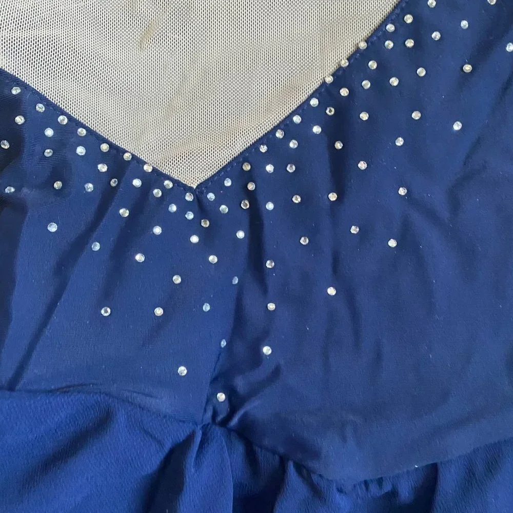 NWT!  Long Sleeve Gymnastics Dance Costume in Blue - Size 8